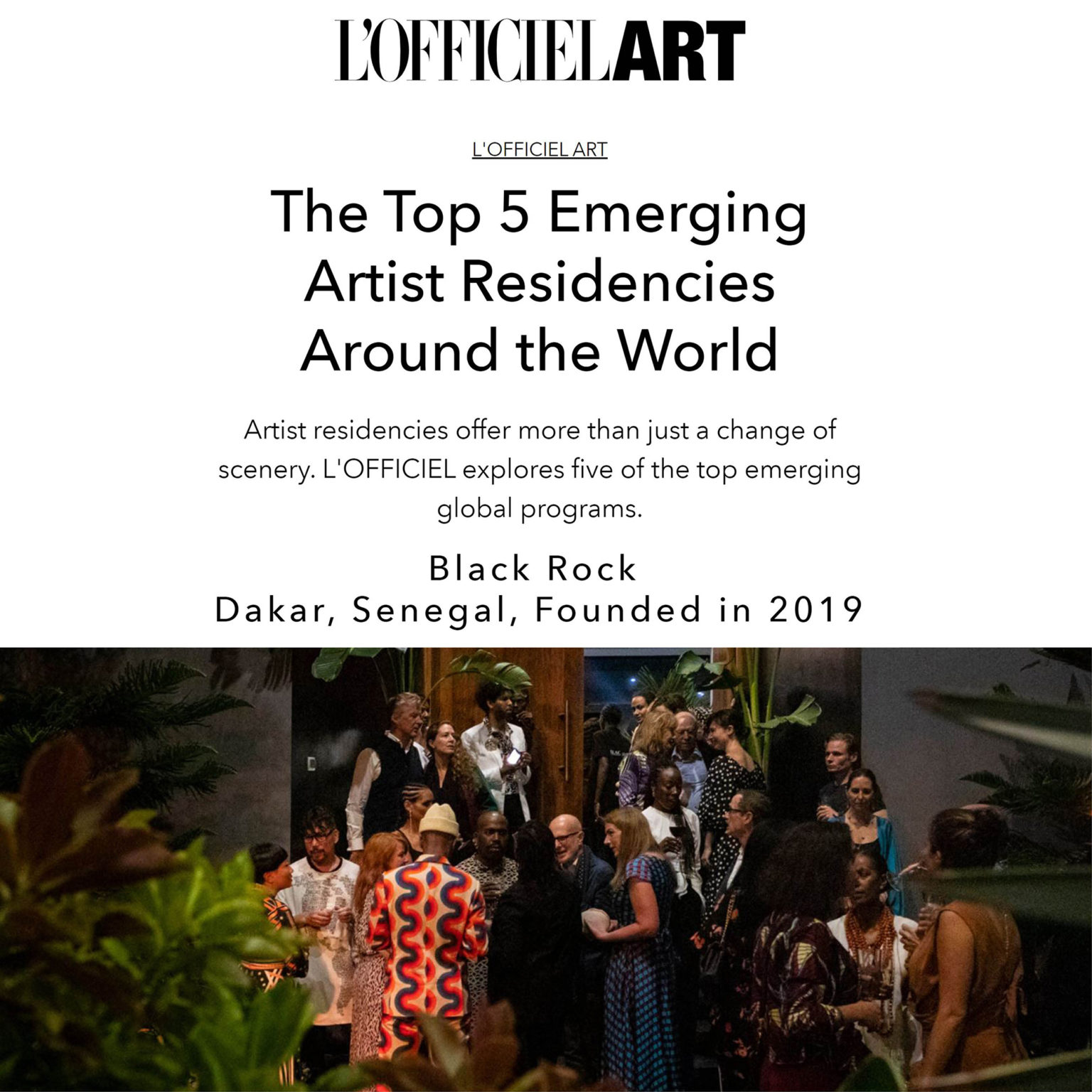 The Top 5 Emerging Artist Residencies Around the World Black Rock Senegal
